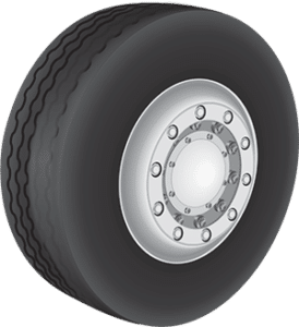 Truck tire camber wear illustration