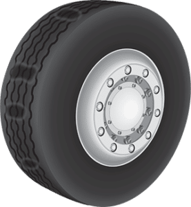 Truck tire cupping wear illustration