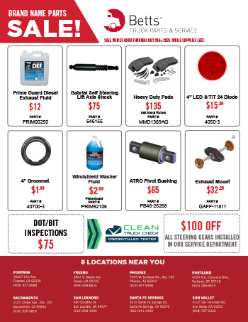 Heavy Duty Parts Sale June 2025