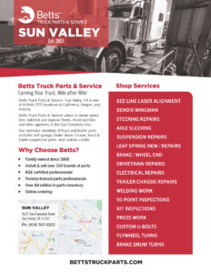 Betts Truck Parts Sun Valley Brochure