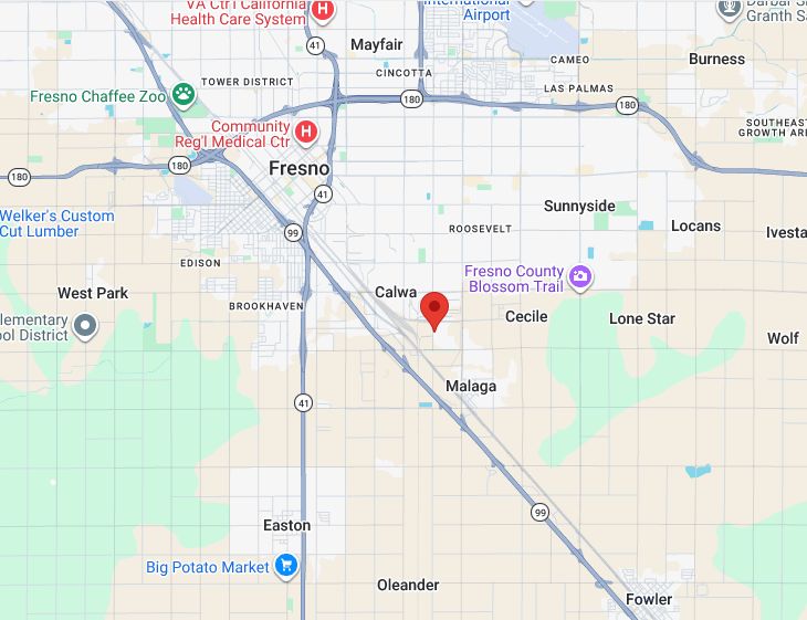 Betts TPS Fresno Branch Location Map Betts TPS Fresno Branch Location Map